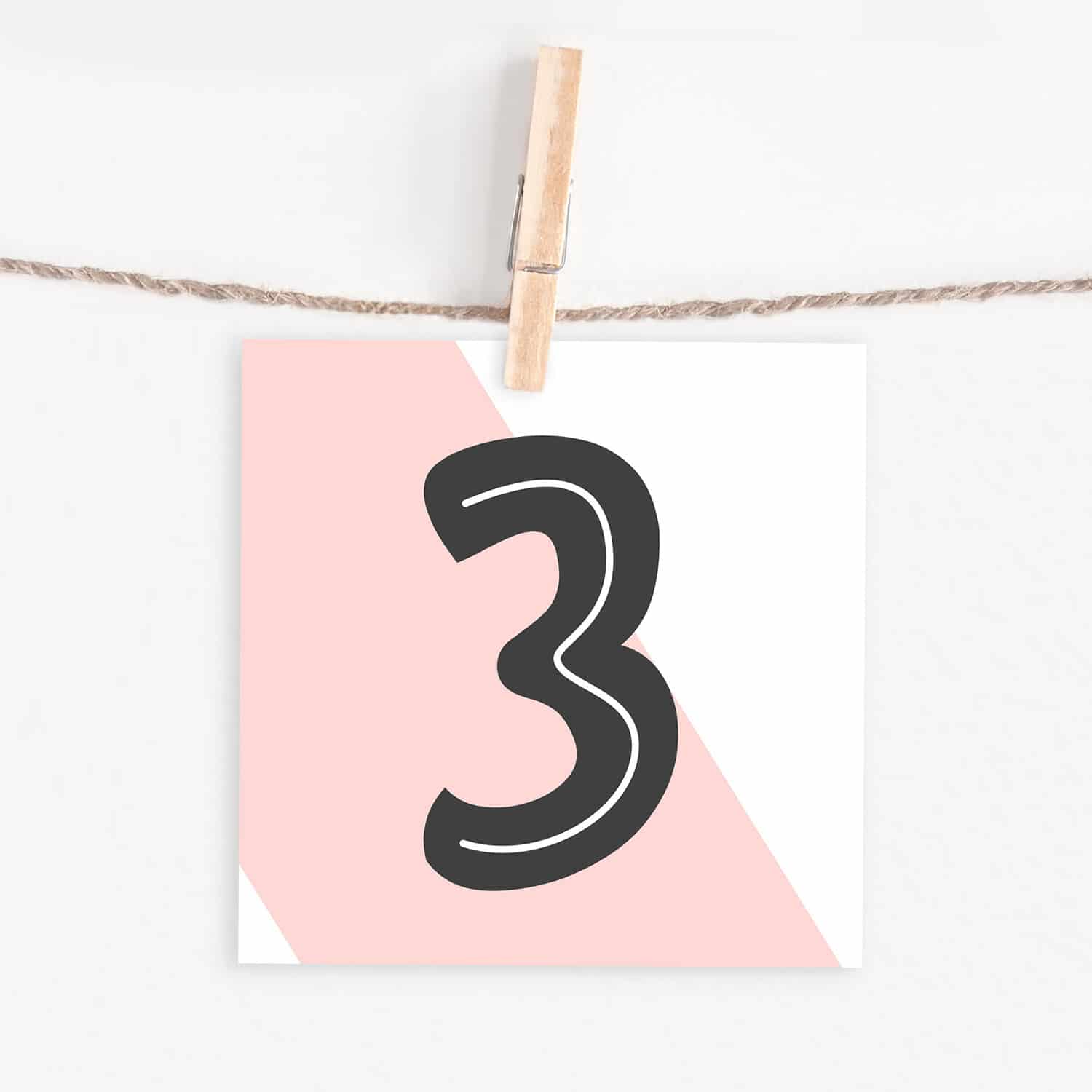 Lettercard "3"
