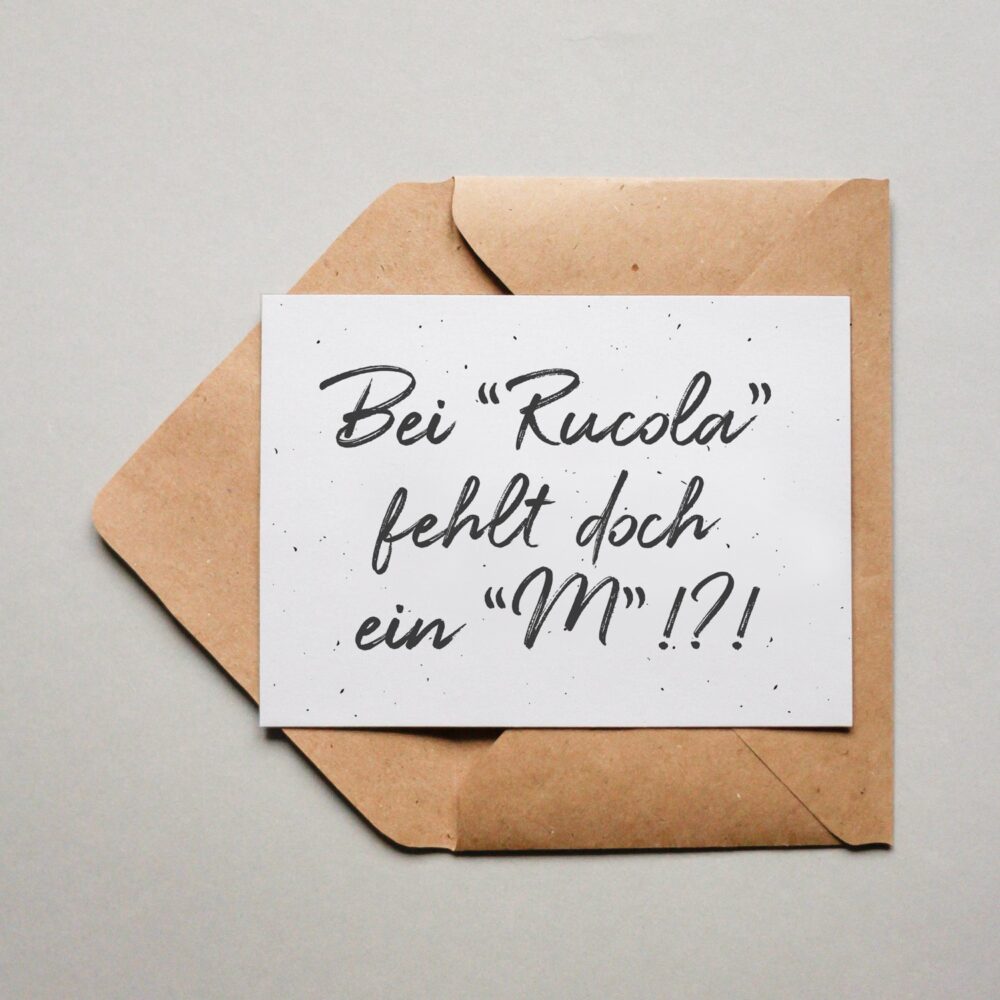 Bei "Rucola" fehlt doch ein "m"!?