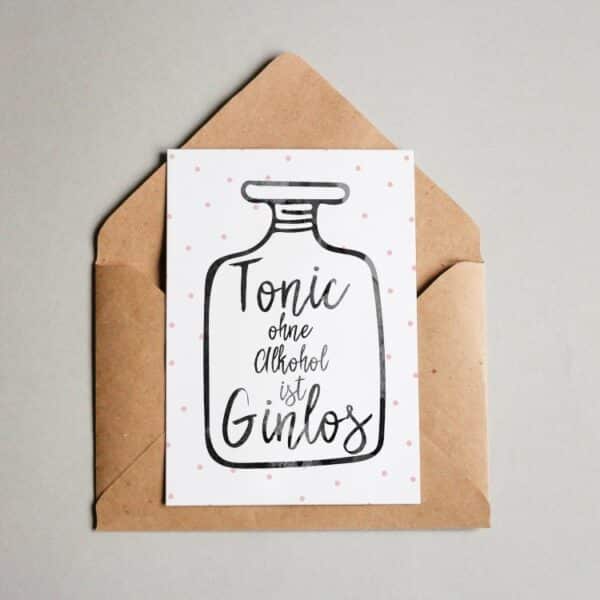 Tonic ohne Alkohol ist Ginlos